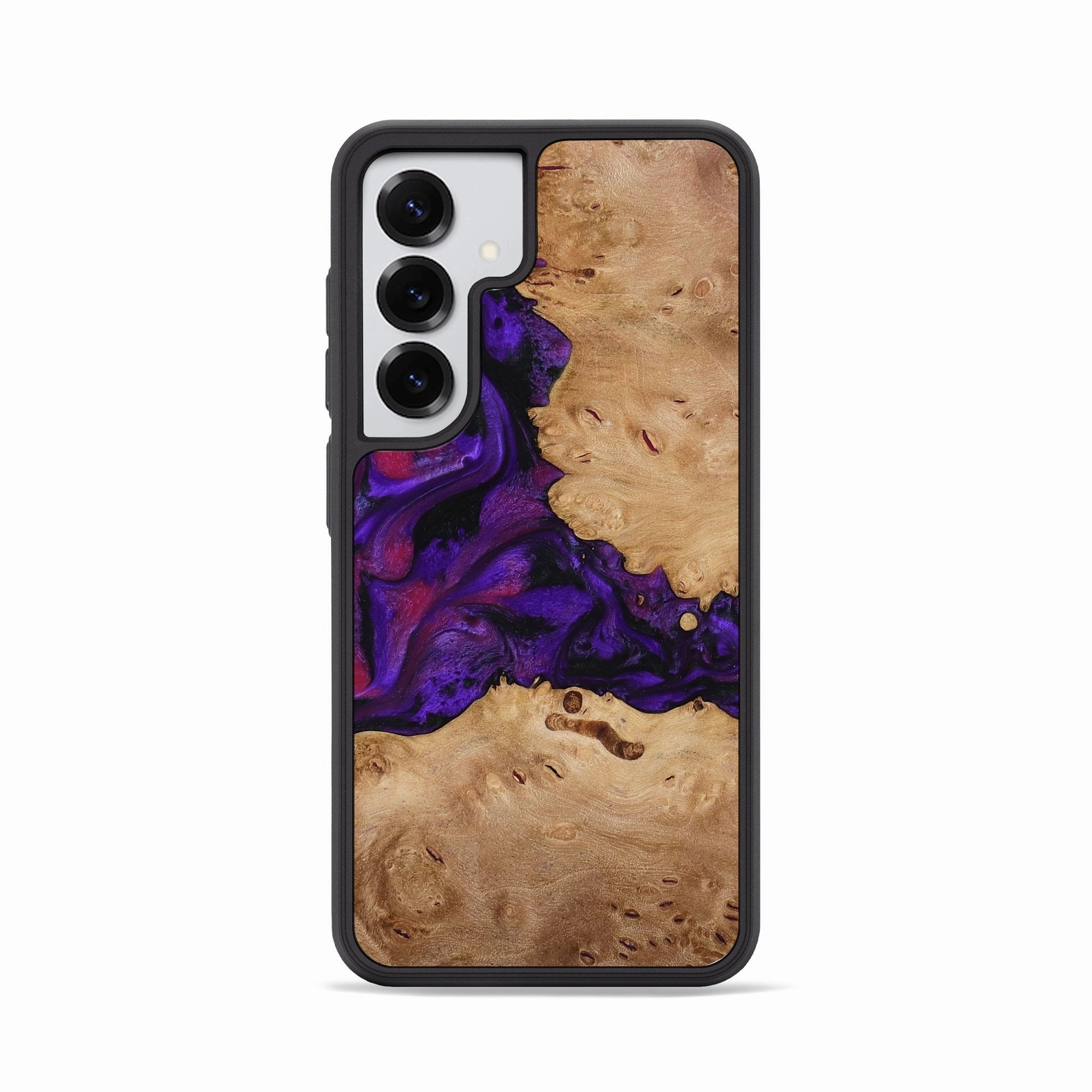 Galaxy S25 Wood Phone Case - Melva (Purple, 772817) Fingerprint Free