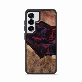 Galaxy S25 Wood Phone Case - Dillan (Red, 768876) Scratch Resistant Glass High Transparency