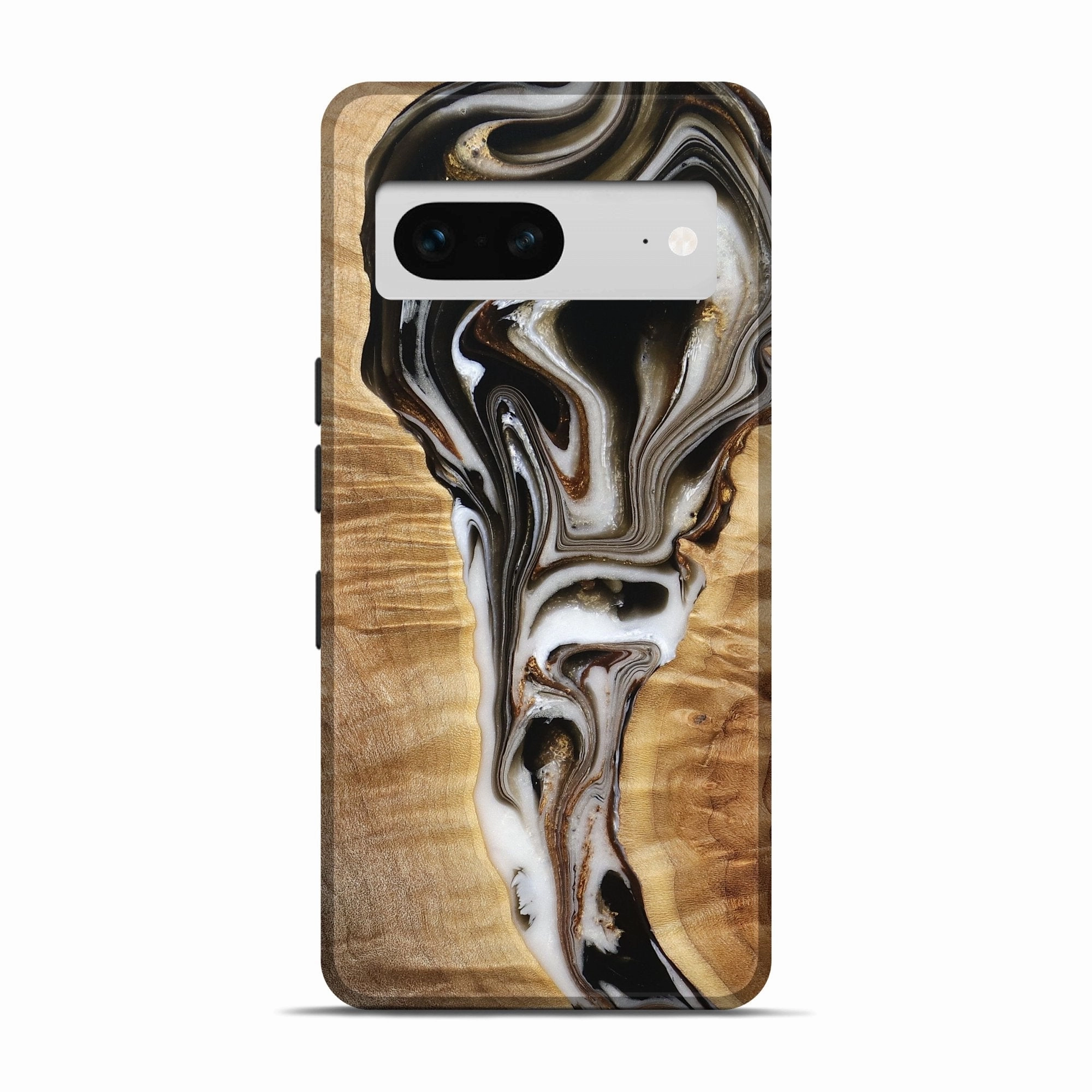 Anti Reflection Screen Pixel 7 Wood Live Edge Phone Case - Cierra (Black & White, 775013)