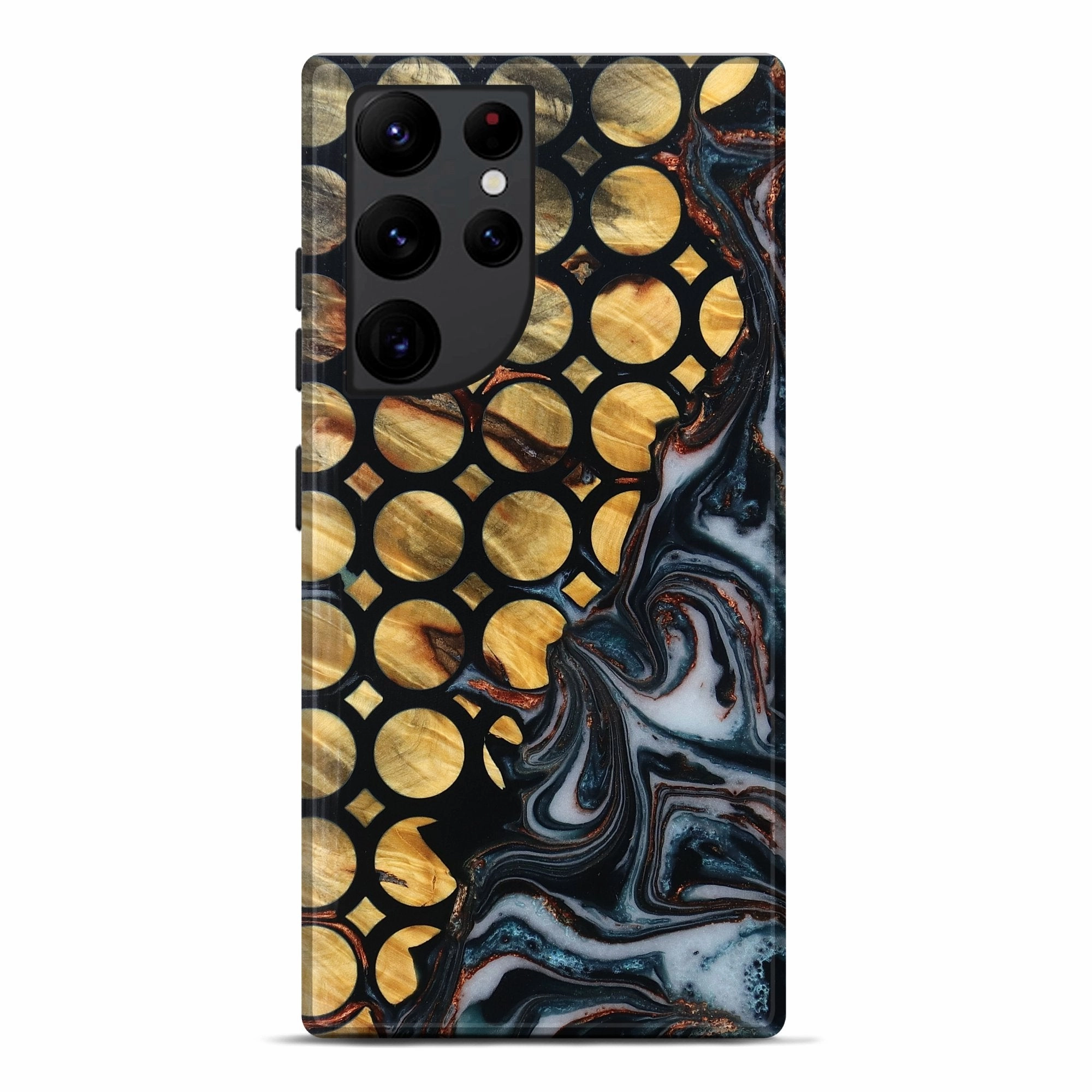 Galaxy S22 Ultra Wood Live Edge Phone Case - Brynn (Pattern, 781023) Anti Finger Smudge Film