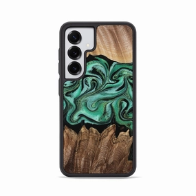 Galaxy S25 Wood Phone Case - Selina (Green, 770083) Tempered Glass Anti Finger Mark Film