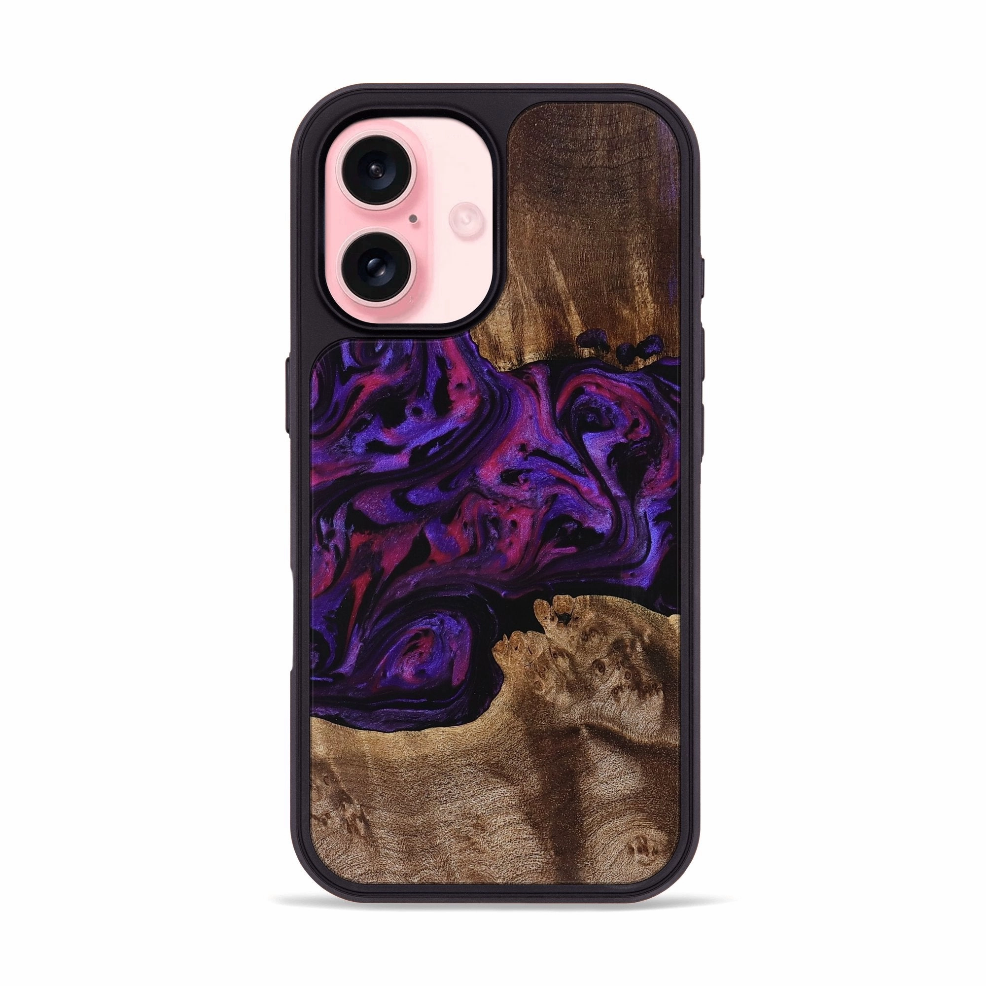 Fingerprint Shield Fingerprint Resistant Coating Iphone 16 Wood Phone Case - Steve (Purple, 771633)
