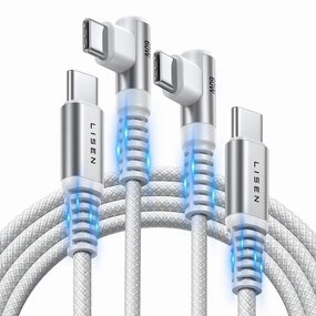 Lisen Usb C To C Cable [60W 2-Pack, 6.6Ft] Fast Data Transfer Overcurrent Protection