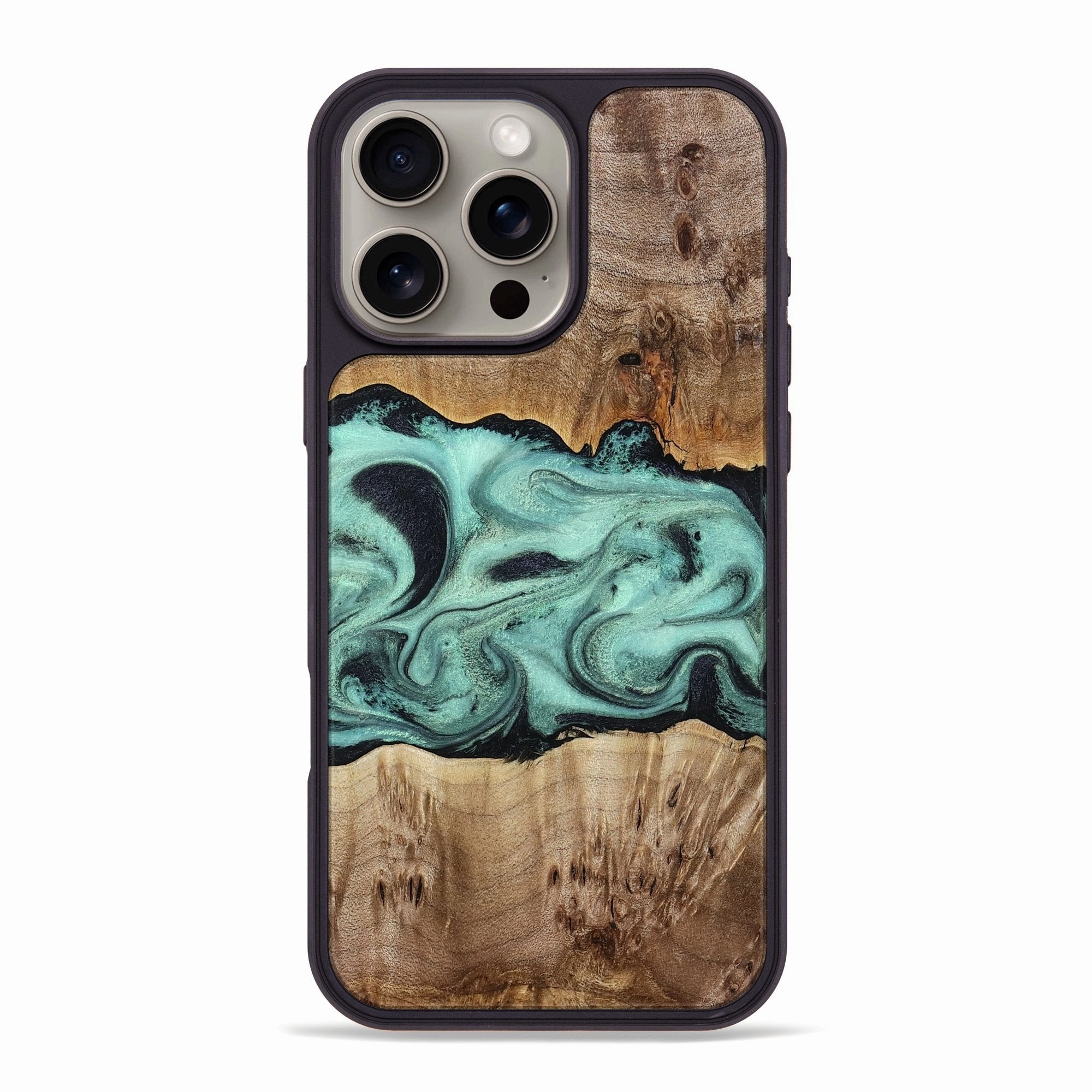 Scratch Proof Fingerprint Shield Iphone 16 Pro Max Wood Phone Case - Juwan (Green, 772711)