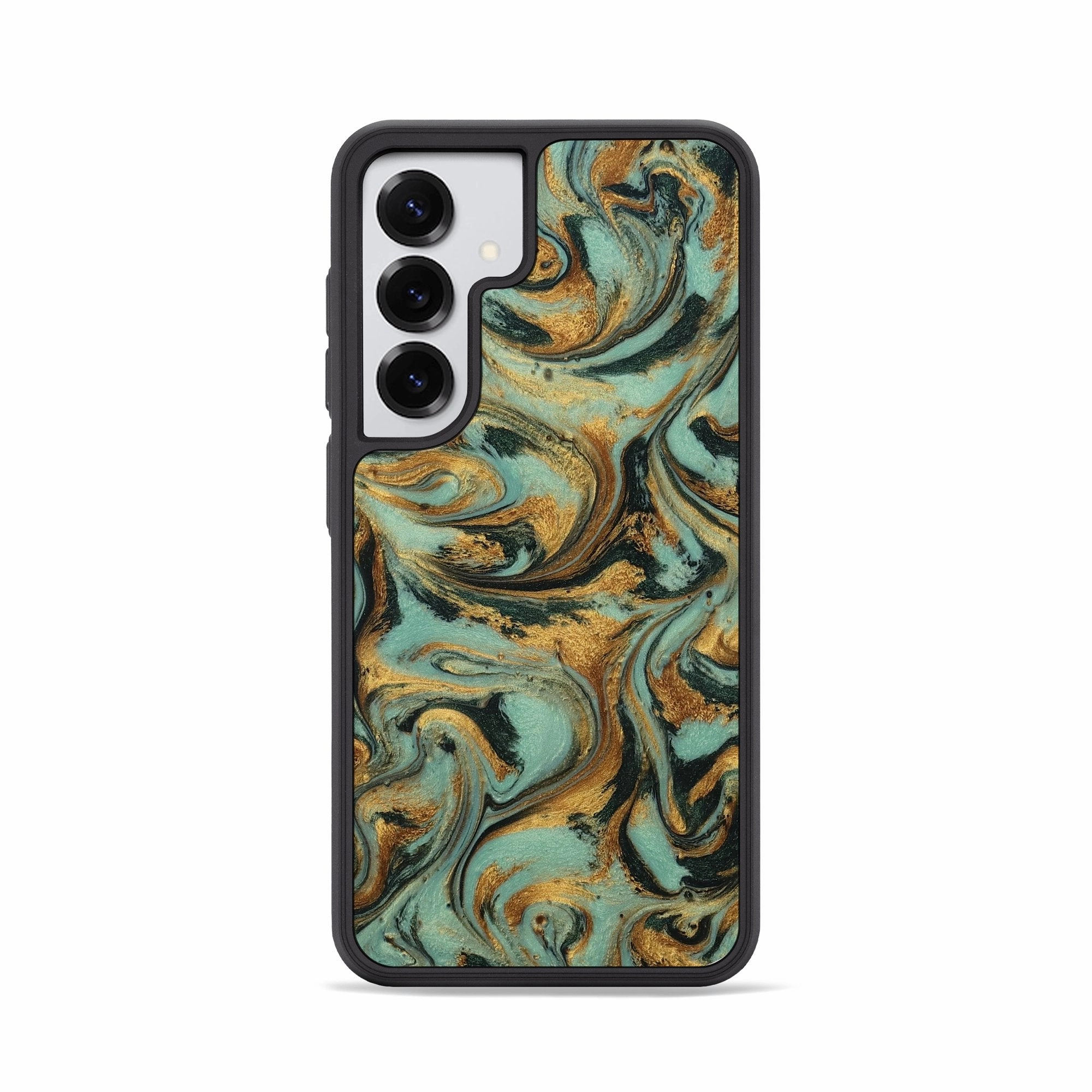 Galaxy S25 Resinart Phone Case - Sharyn (Teal & Gold, 781769) Edge Guard