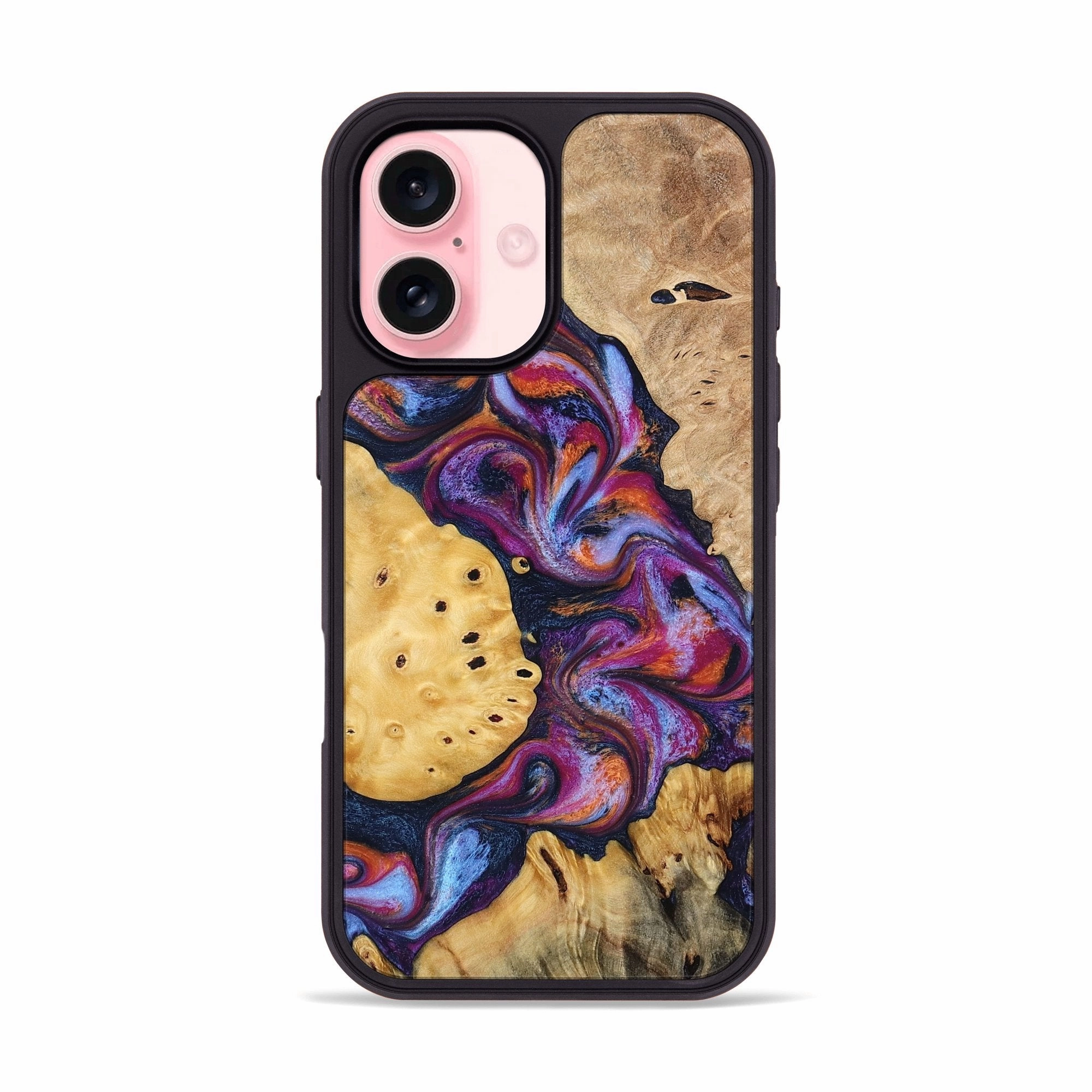 Iphone 16 Wood Phone Case - Ares (Blue, 775533) Fingerprint Resistant Screen Scratch Proof