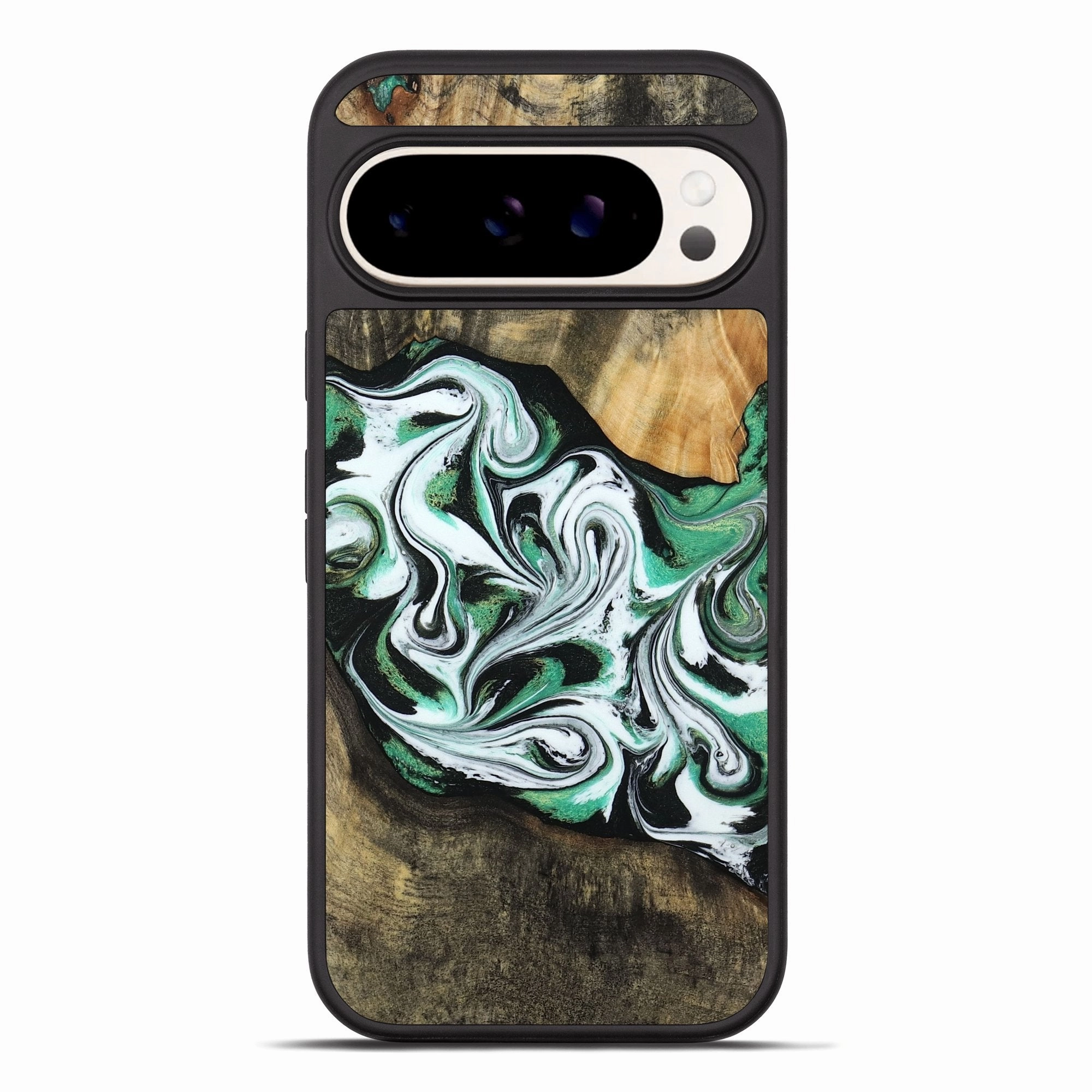 Pixel 10 Pro Xl Wood Phone Case - Darrin (Green, 773389) HD Screen Protector