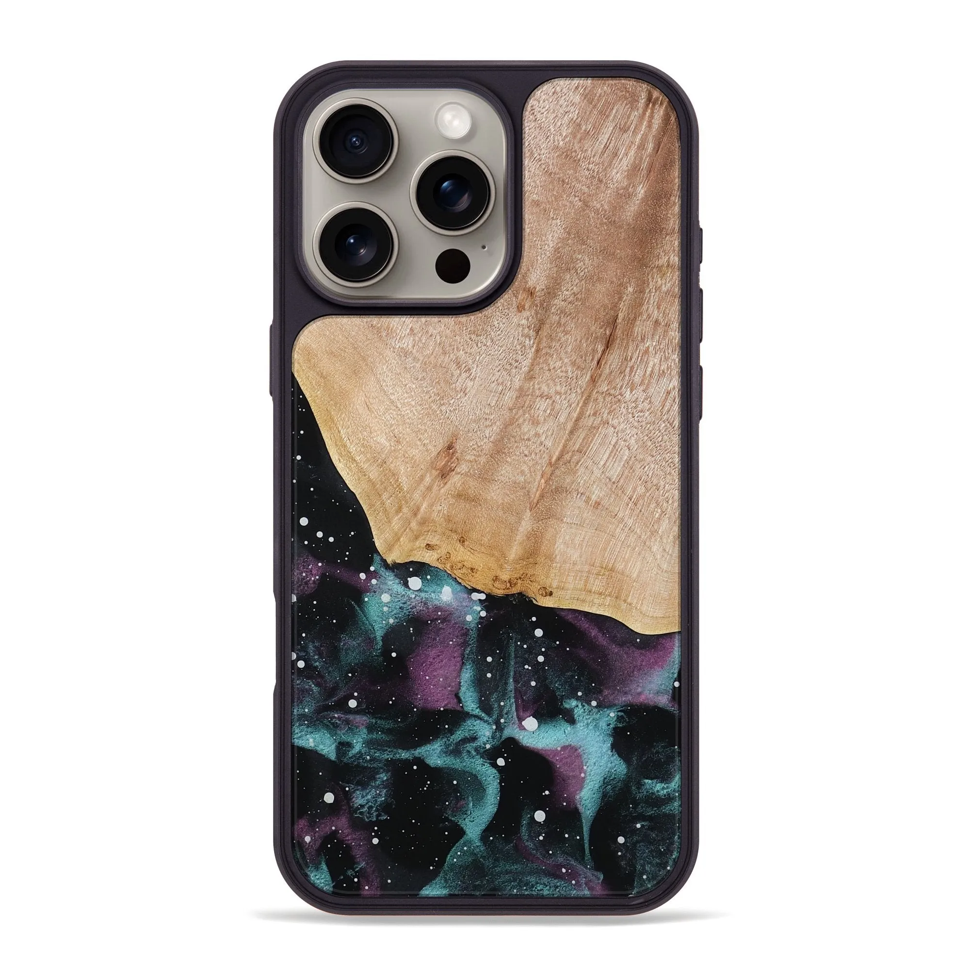 Crystal Clear Screen Scratch Proof Iphone 16 Pro Max Wood Phone Case - Tamie (Cosmos, 778840)