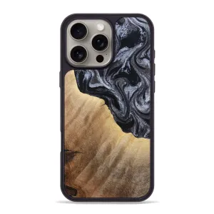 Iphone 16 Pro Max Wood Phone Case - Rilla (Black & White, 781633) Anti Finger Stain