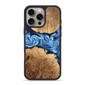 Anti Fingerprint Coating Smooth Surface Iphone 16 Pro Max Wood Phone Case - Tricia (Blue, 779468)