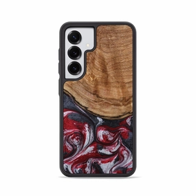 Galaxy S25 Wood Phone Case - Boden (Red, 775500) Shock Absorption Anti Static