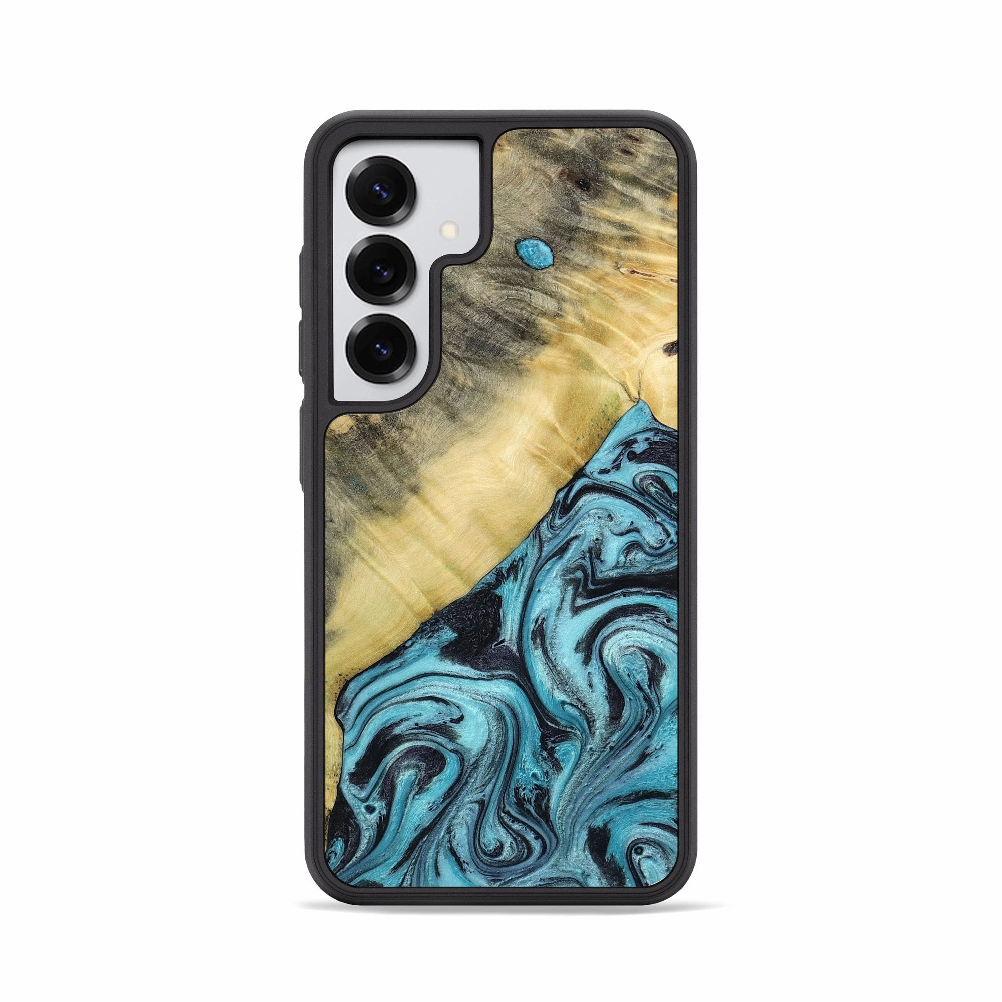 Galaxy S25 Wood Phone Case - Paisley (Blue, 773931) Easy Installation
