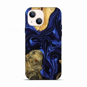 Scratch Protection Iphone 13 Wood Live Edge Phone Case - Lizeth (Blue, 781999)