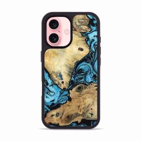 Iphone 16 Wood Phone Case - Darcie (Blue, 781779) Anti Static