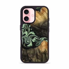 Protective Layer Slim Screen Protector Iphone 16 Wood Phone Case - Gladys (Green, 770473)