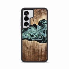 Galaxy S25 Wood Phone Case - Alessia (Green, 778675) Fingerprint Resistant Screen