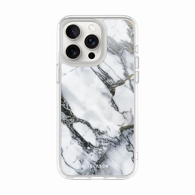 Scratch Resistant Coating Iphone 15 Pro Max Halo Magsafe Cute Phone Case - White Marble