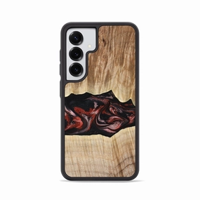 Galaxy S25 Wood Phone Case - Adrian (Red, 778971) Grip Friendly Fingerprint Resistant Coating