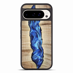 Pixel 10 Pro Xl Wood Phone Case - Janene (Blue, 777913) Fingerprint Resistant Case Friendly Glass