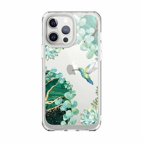 Anti Dust Iphone 13 Pro Max Halo Case - Green Hummingbird