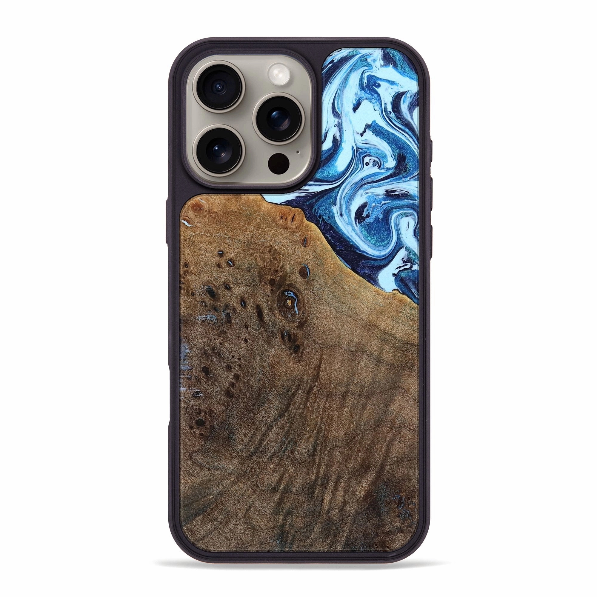 Protective Layer Iphone 16 Pro Max Wood Phone Case - Carina (Blue, 771663)