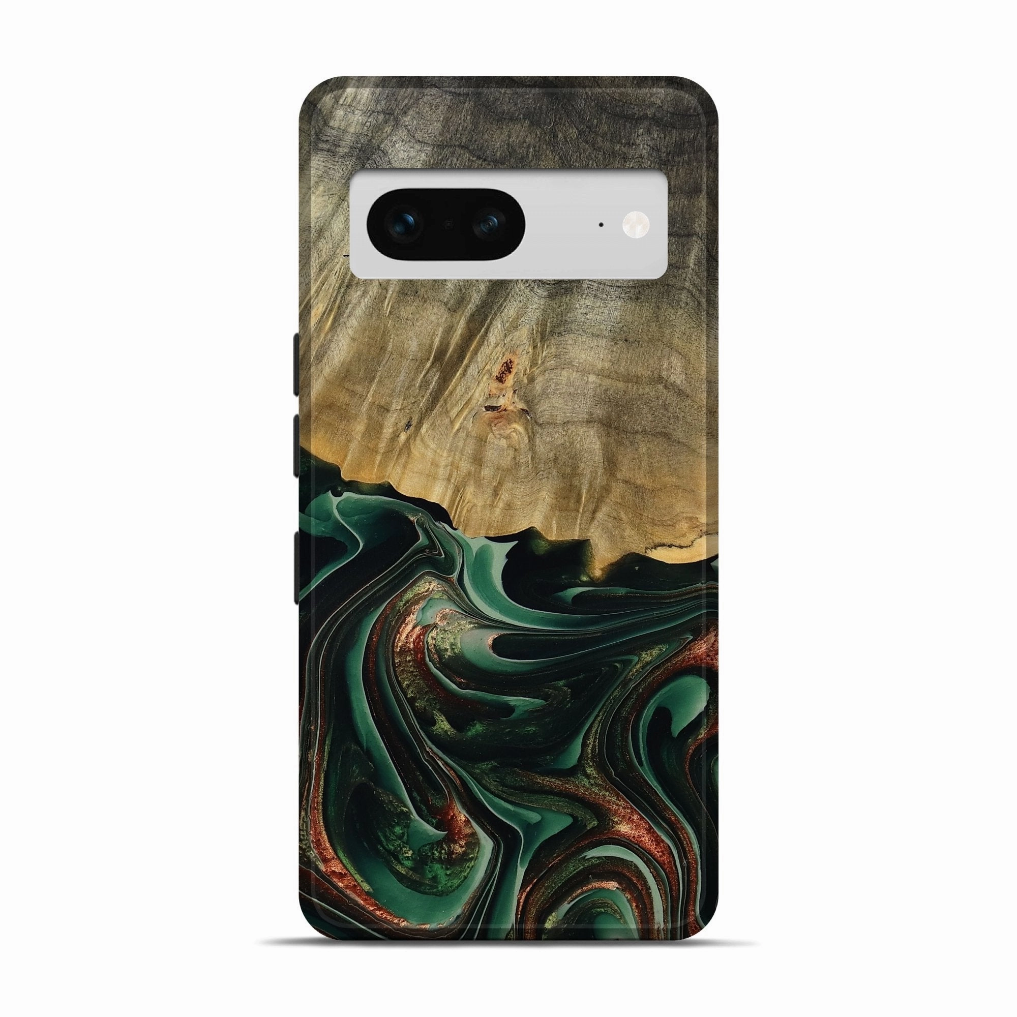 Pixel 7 Wood Live Edge Phone Case - Shani (Green, 769887) Anti Finger Smear Anti Dust