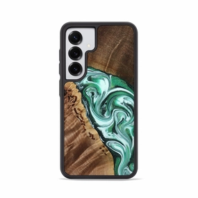 Galaxy S25 Wood Phone Case - Milan (Green, 772126) Ultra Slim Protector