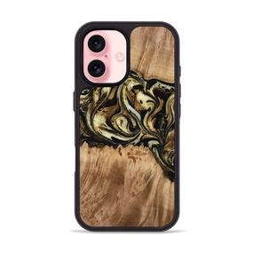 Iphone 16 Wood Phone Case - Earnest (Black & White, 772056) HD Screen Protector