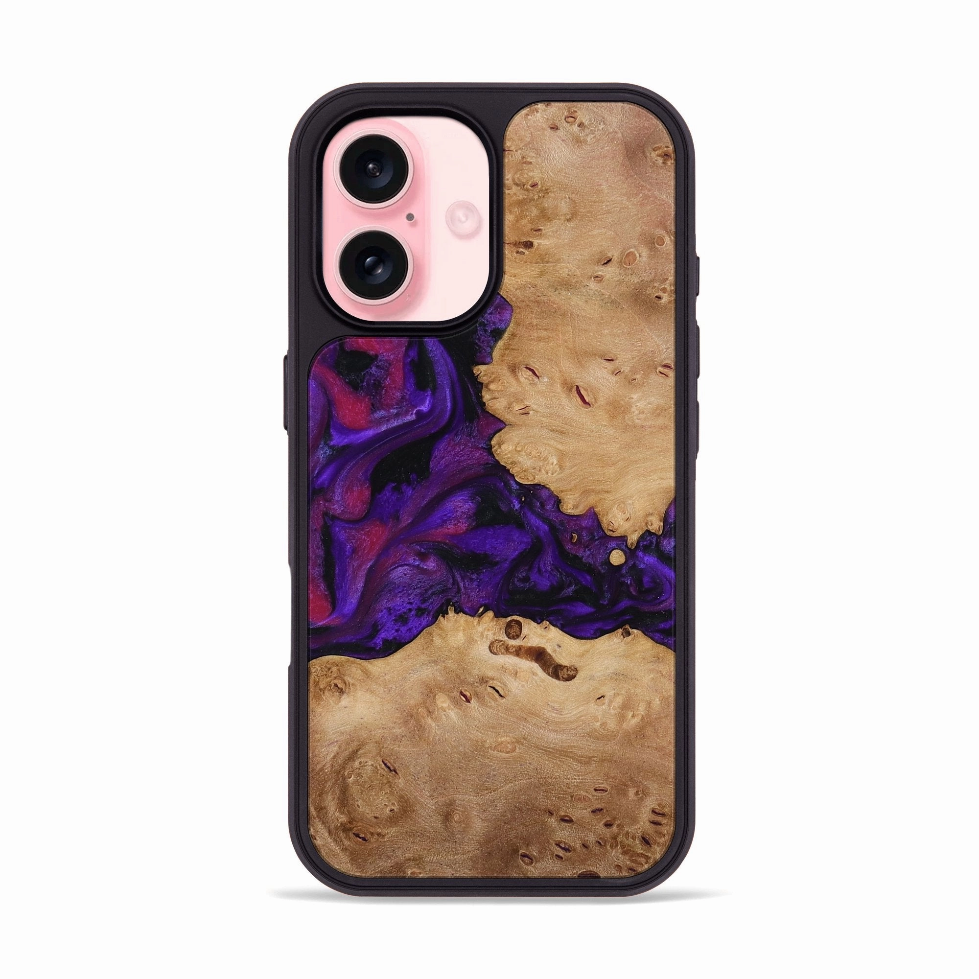 Anti Fog Iphone 16 Wood Phone Case - Melva (Purple, 772817)