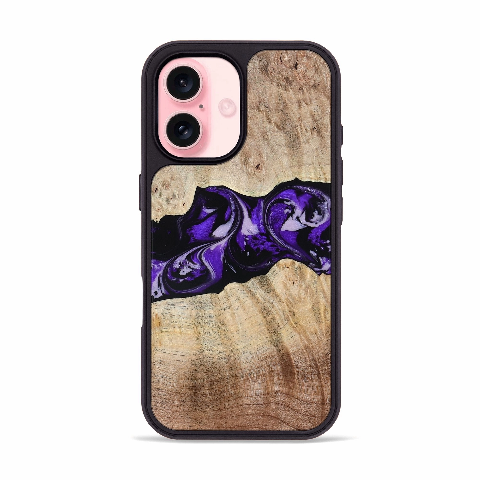 Anti Fingerprint Film Iphone 16 Wood Phone Case - Wash (Purple, 780951)