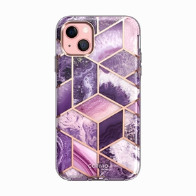 Anti Finger Oil Coating Anti Finger Smudge Iphone 13 Mini Cosmo Case - Marble Purple