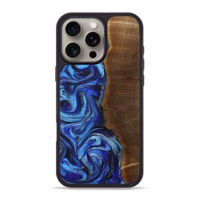 Protective Film Screen Guard Iphone 16 Pro Max Wood Phone Case - Maranda (Blue, 771409)
