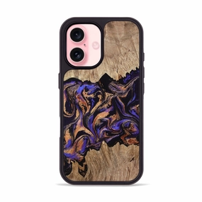 Iphone 16 Wood Phone Case - Mitzi (Purple, 767844) Anti Scratch Screen