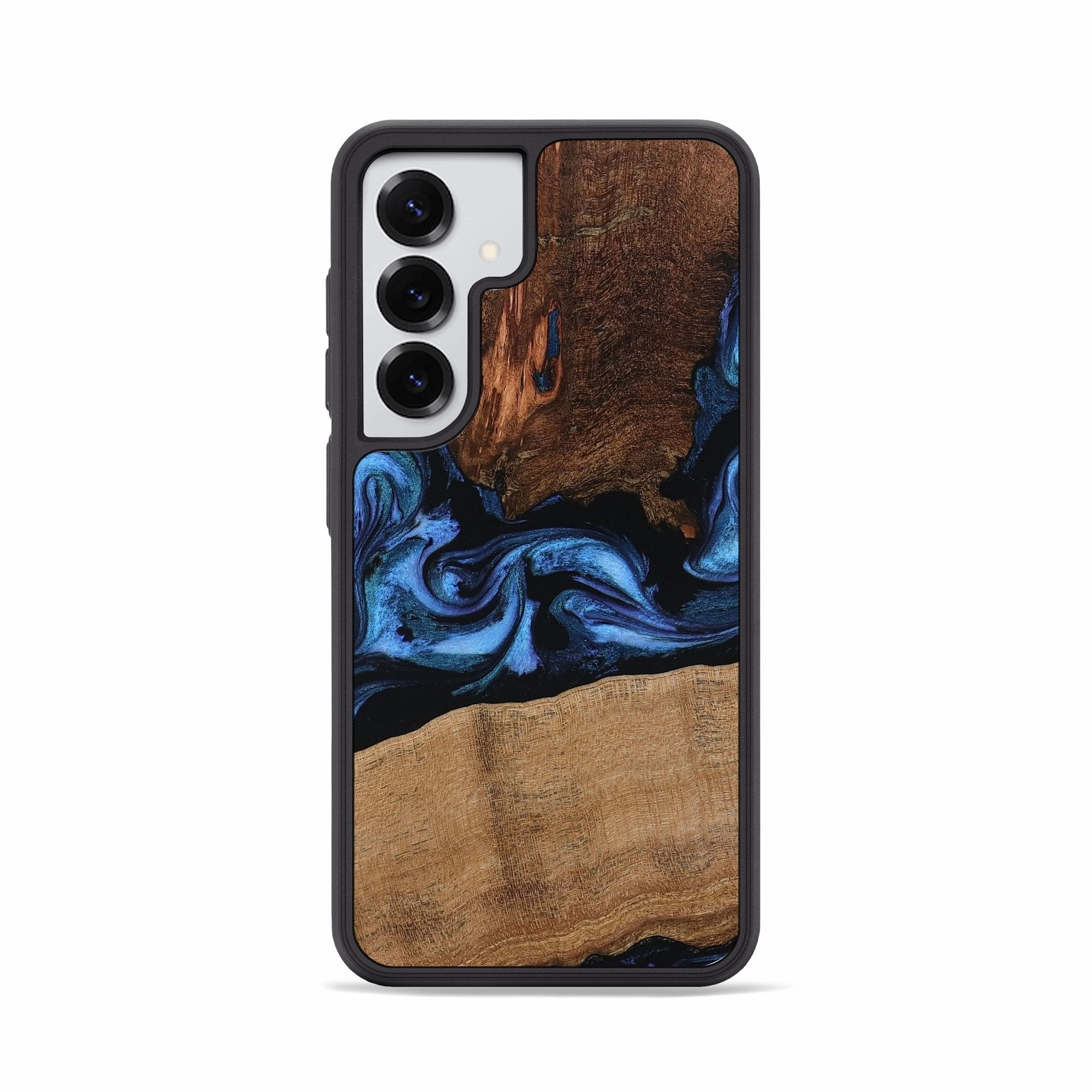 Galaxy S25 Wood Phone Case - Tony (Blue, 781786) Anti Scratch Screen