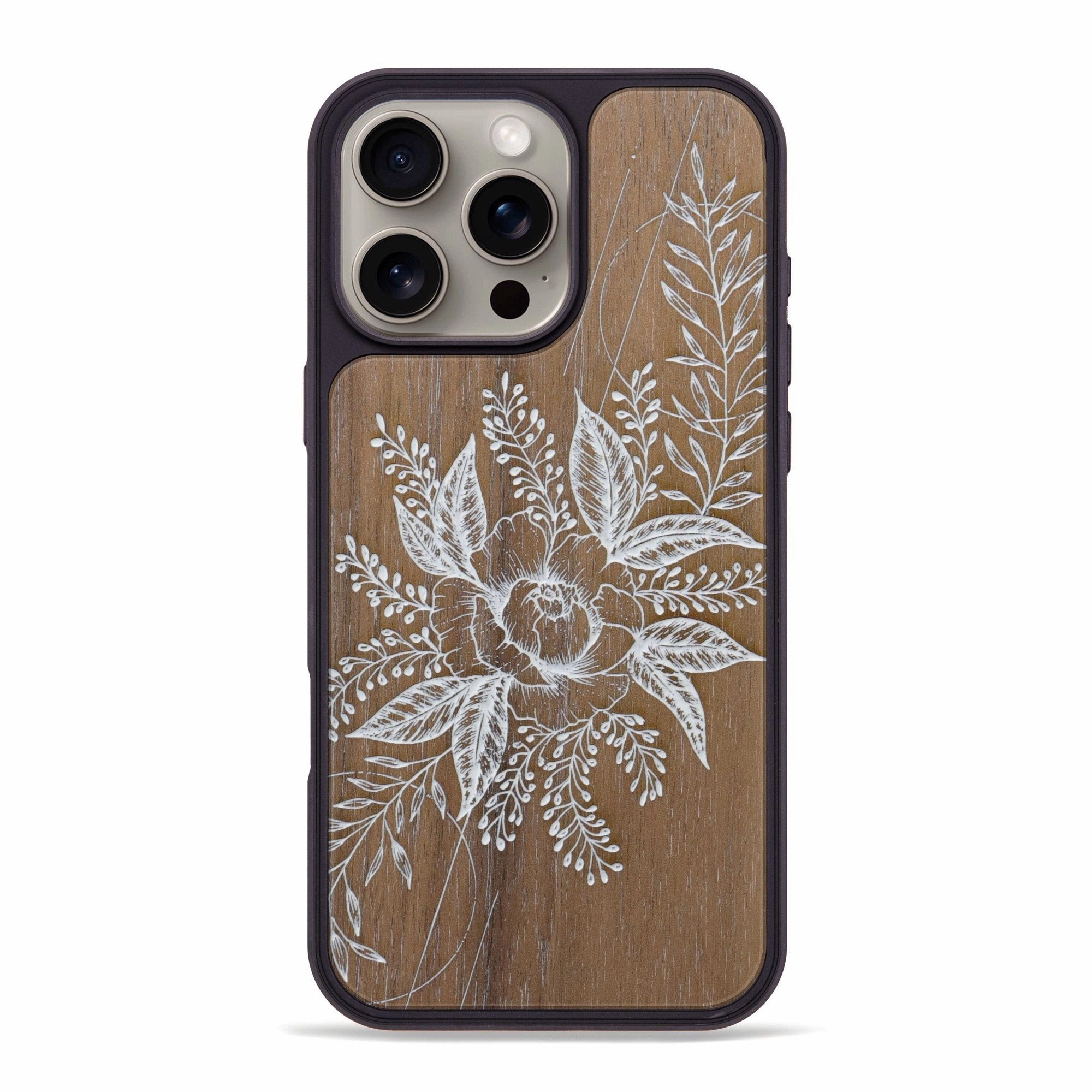 Smooth Touch Film Iphone 16 Pro Max Wood Phone Case - Hope - Walnut (Curated)