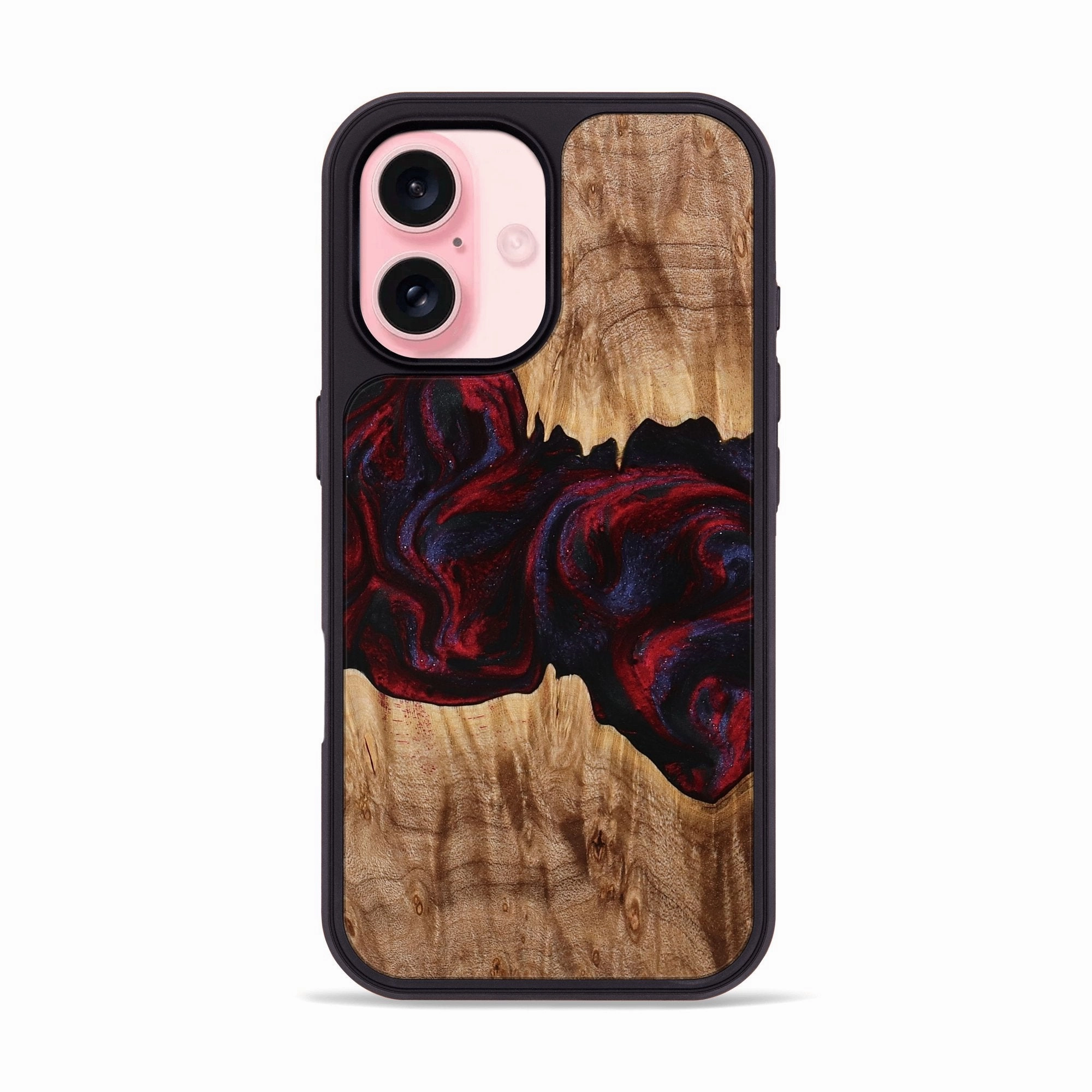 Iphone 16 Wood Phone Case - Jakayla (Red, 774303) Shock Absorbing Bubble Free Installation