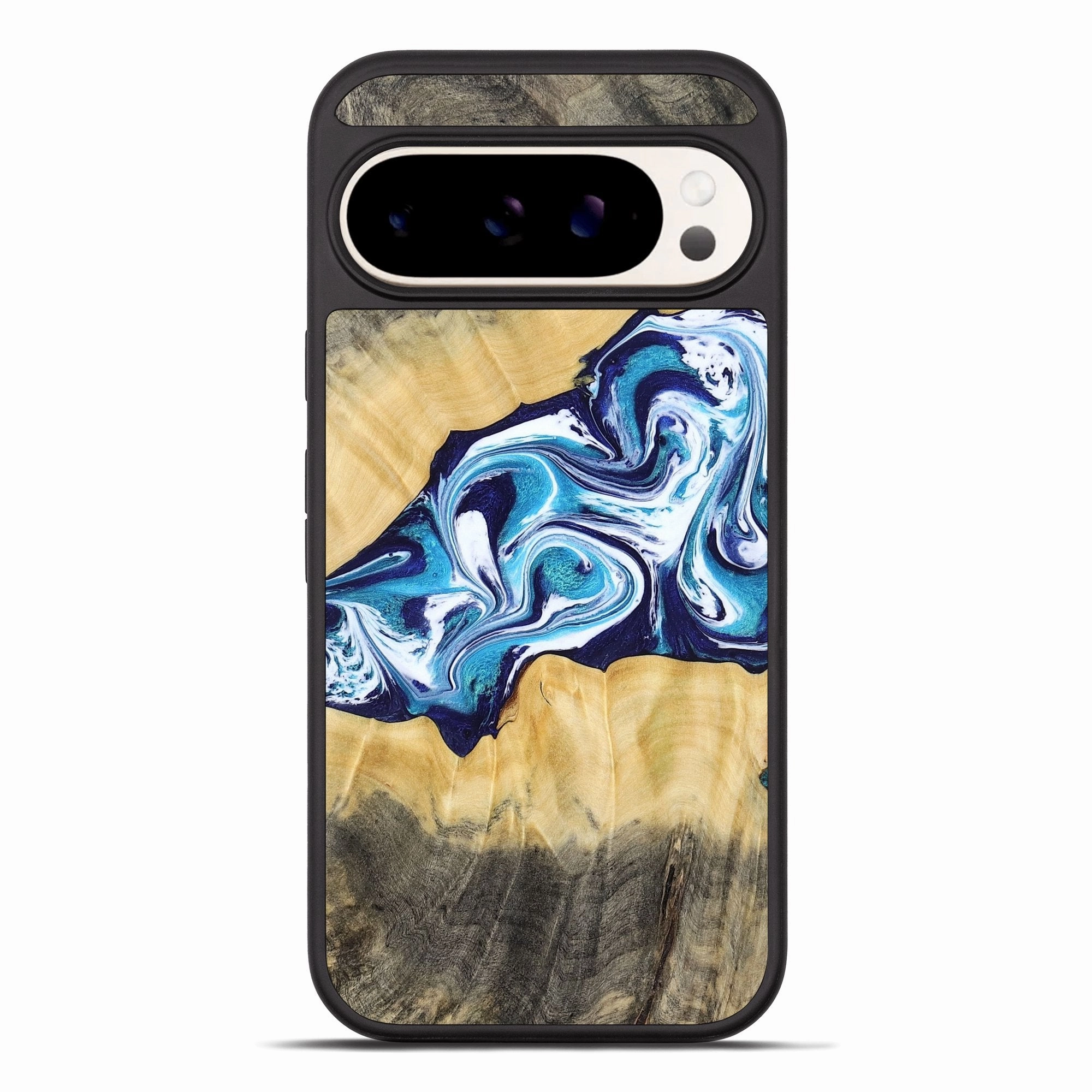 Pixel 10 Pro Xl Wood Phone Case - Jaxson (Blue, 779467) Anti Finger Oil Coating Fingerprint Resistant