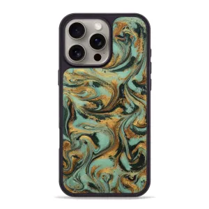 Bubble Free Installation Iphone 16 Pro Max Resinart Phone Case - Sharyn (Teal & Gold, 781769)