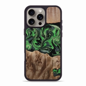 Reinforced Corners Anti Spy Film Iphone 16 Pro Max Wood Phone Case - Eileen (Green, 770046)