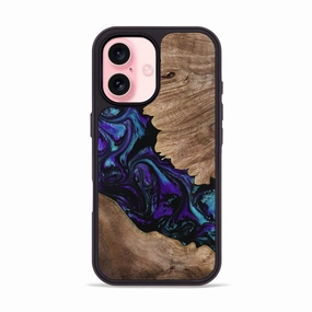 Bubble Free Anti Yellowing Iphone 16 Wood Phone Case - Bobbye (Purple, 767715)