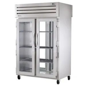True STR2RPT-2G-2G-HC 52 3/5" Two Section Pass Thru Refrigerator, (2) Left/Right Hinge Glass Doors, 115v
