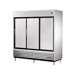 True TSD-69, Commercial 78 1/10" Reach-In Refrigerator Sliding Solid Doors 3 Section