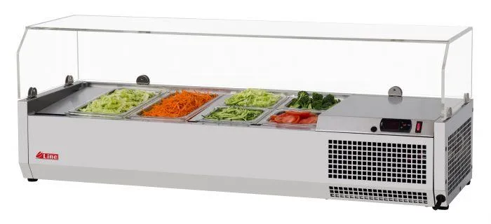 Turbo Air - CTST-1200G-13-N, Commercial E-Line Countertop Salad Table, with clear hood, 47-1/4??L