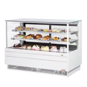 Turbo Air TCGB-72UF-W(B)-N 72 1/2" Full Service Deli Case w/ Straight Glass - (3) Levels, 115v, White