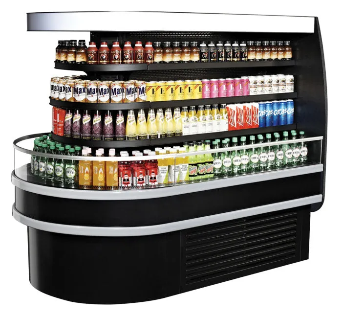 Turbo Air - TIOM-48RSB-N, 73"L Wall Type Combined Unit, 48"Half-Round (1EA) 48"Square (1EA) - Black