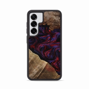 Galaxy S25 Wood Phone Case - Iliana (Red, 771177) Scratch Proof Anti Finger Smear