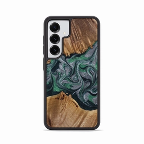 Shockproof Anti Shock Screen Galaxy S25 Wood Phone Case - Kacie (Green, 776659)