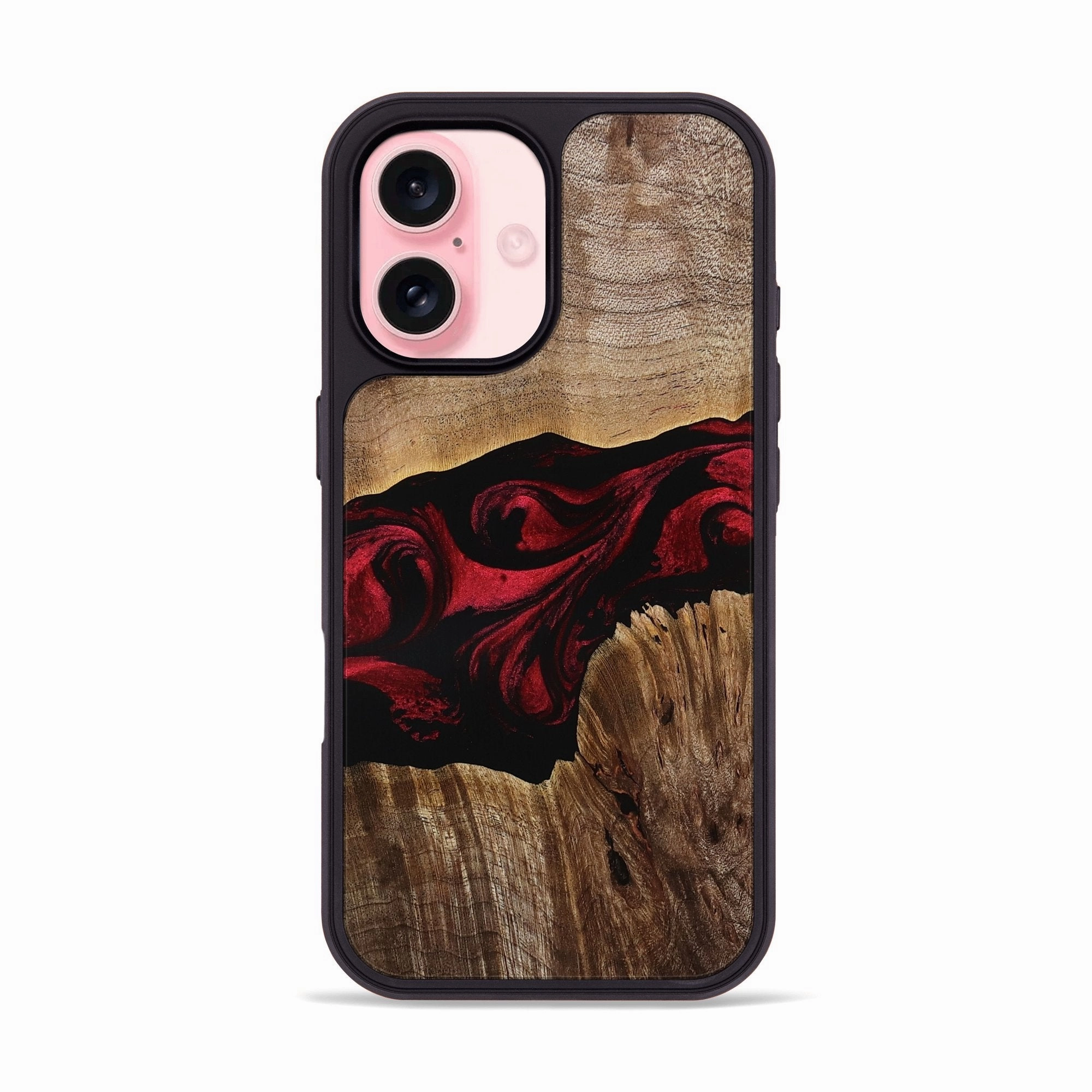 Iphone 16 Wood Phone Case - Kya (Red, 771133) Ultra Slim Protector