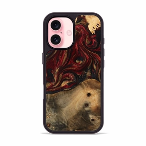Anti Scratch Shield Iphone 16 Wood Phone Case - Tawnya (Red, 770642)