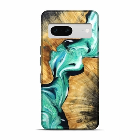 Anti Finger Grease Pixel 7 Wood Live Edge Phone Case - Nelda (Green, 781988)